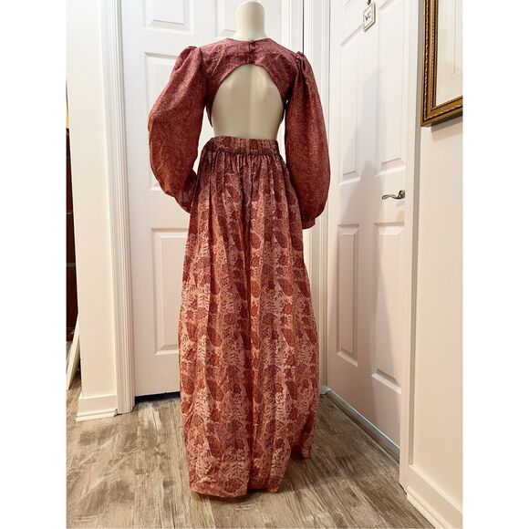 Hannah Artwear Pink Cutout Waist Backless Silk Rio Dress Rosie Rayne Size 1 4 - Picture 4 of 6